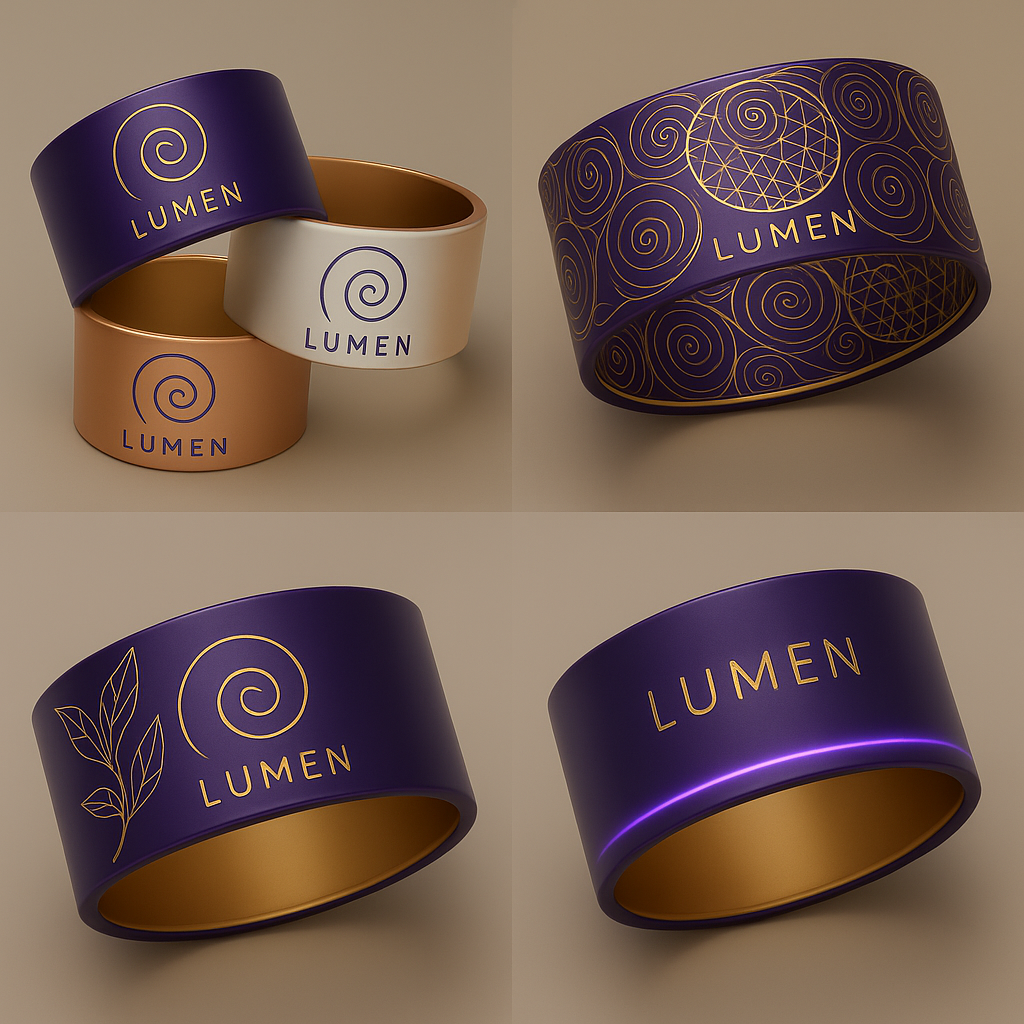 LUMEN TITANIUM SERIES design variations featuring ergonomic tactile patterns